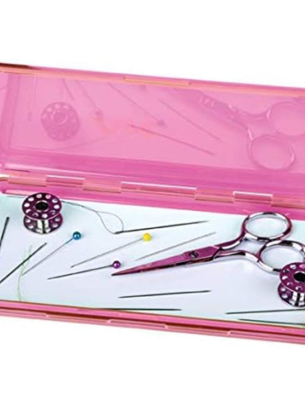 Sew-Lutions Slim Line Magnetic Craft Box, Translucent Raspberry - Picture 4 of 5